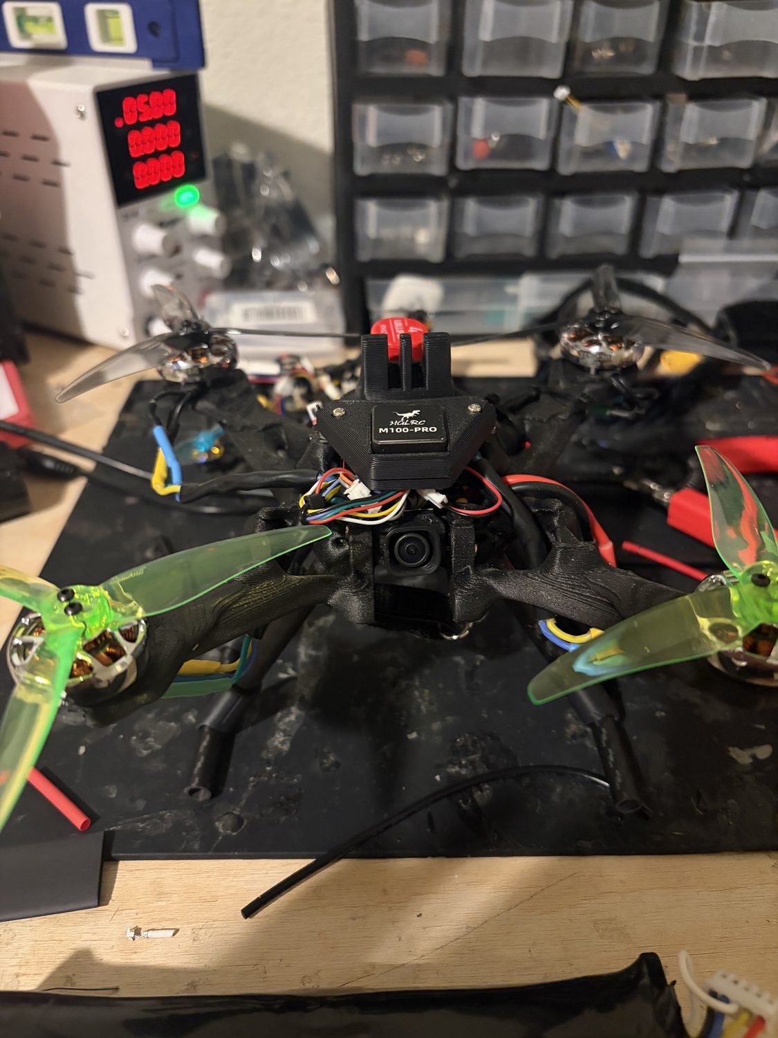 The generatively designed 5 inch freestyle quadcopter with green props